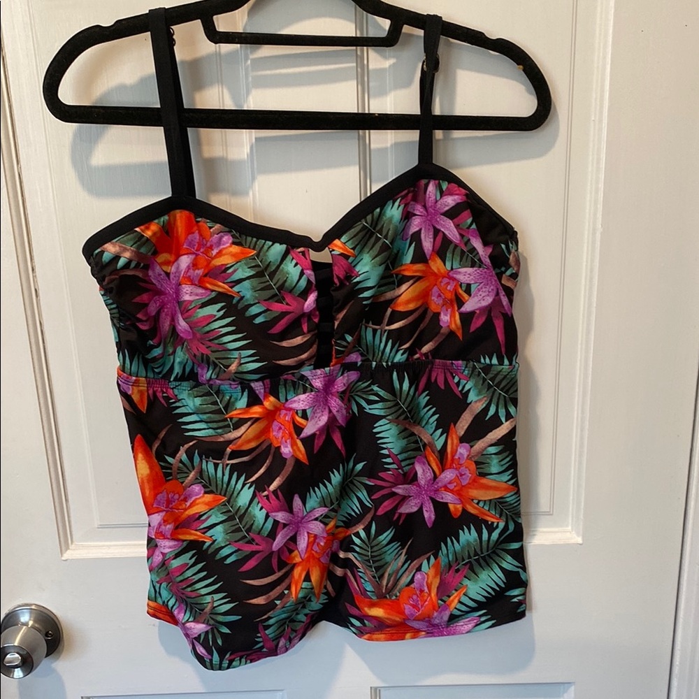 Floral Tropical Print Bathing Suit Tank Top